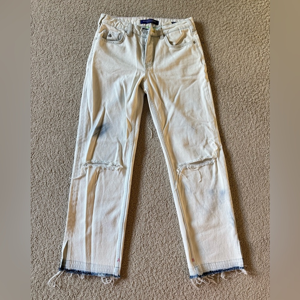 Distressed White Women's Jeans